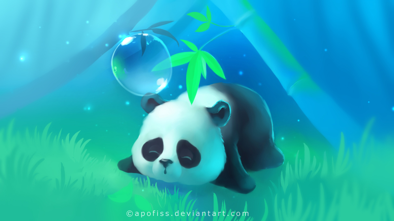 Bamboo Panda paper for 1366 x 768 HDTV resolution