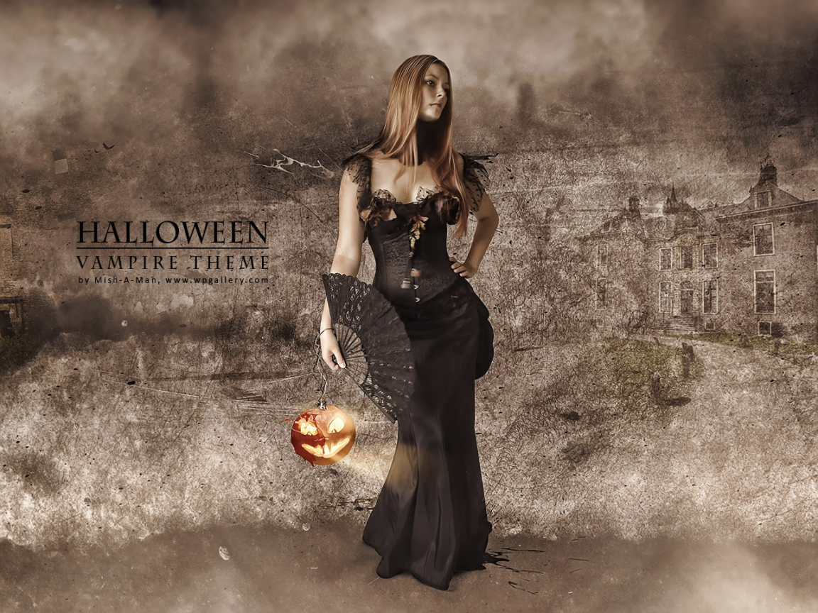 Halloween - Vampire theme for 1152 x 864 resolution