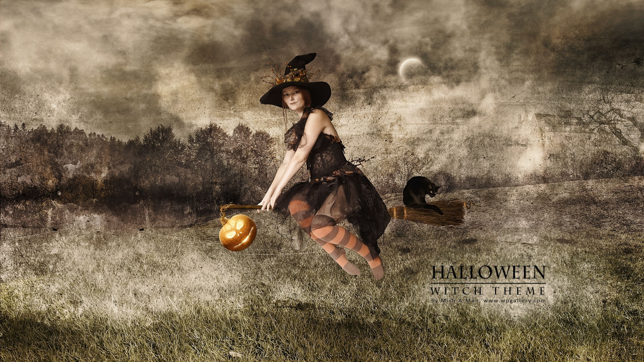 Halloween - Witch theme for 1280 x 720 HDTV 720p resolution