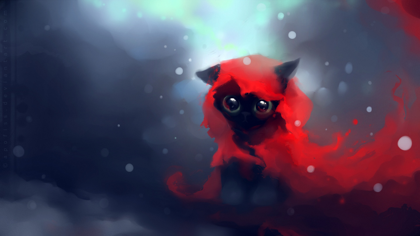 Little red yin for 1366 x 768 HDTV resolution