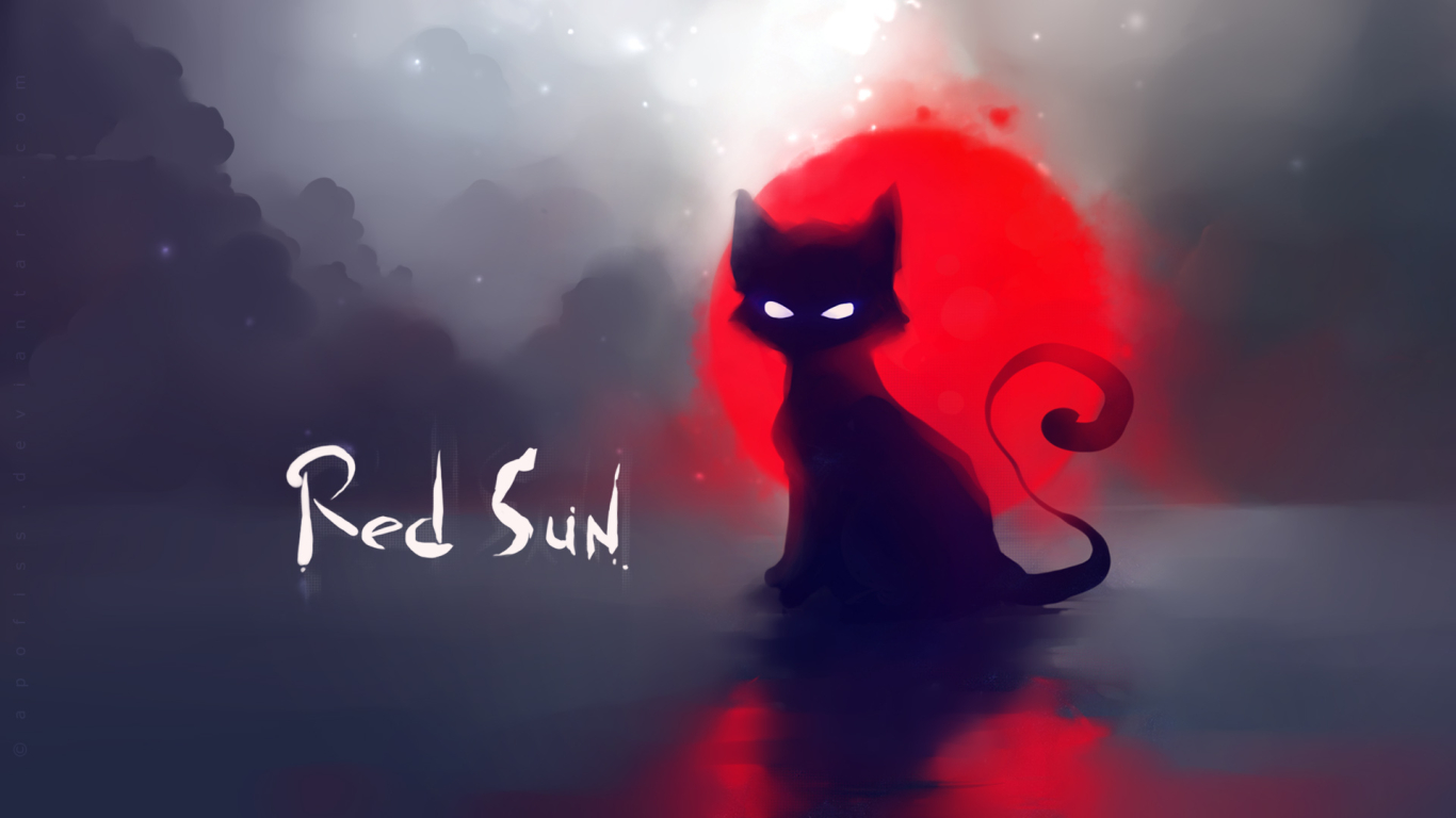 Red Sun for 1366 x 768 HDTV resolution