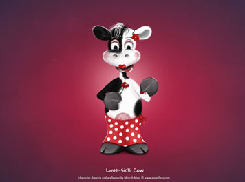 Love-sick Cow Wallpaper